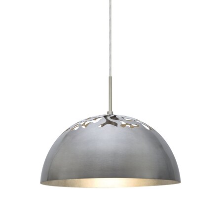 Besa Lighting Gordy Cord Pendant, Satin Nickel with Silver Reflector, Satin Nickel, 1x60W Incandescent 1JT-GORDY-SN